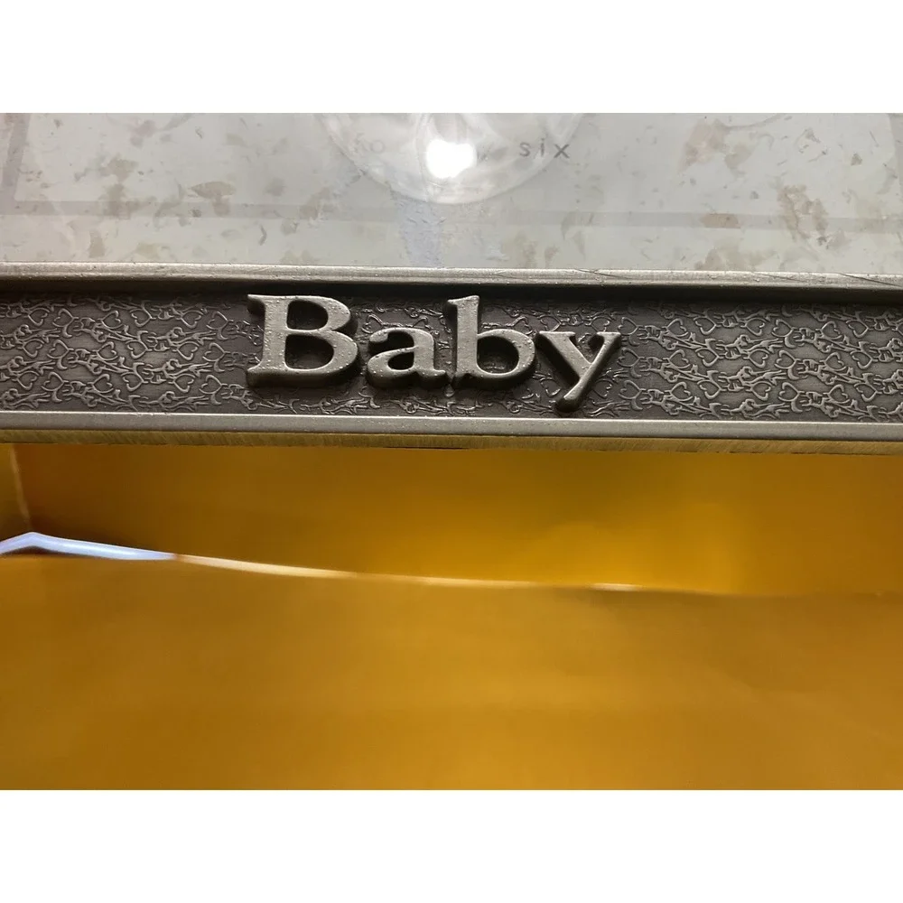 Sixtrees Baby Photo Frame 4x6 Pewter Tone Heart Pattern Nursery Decor AF85746